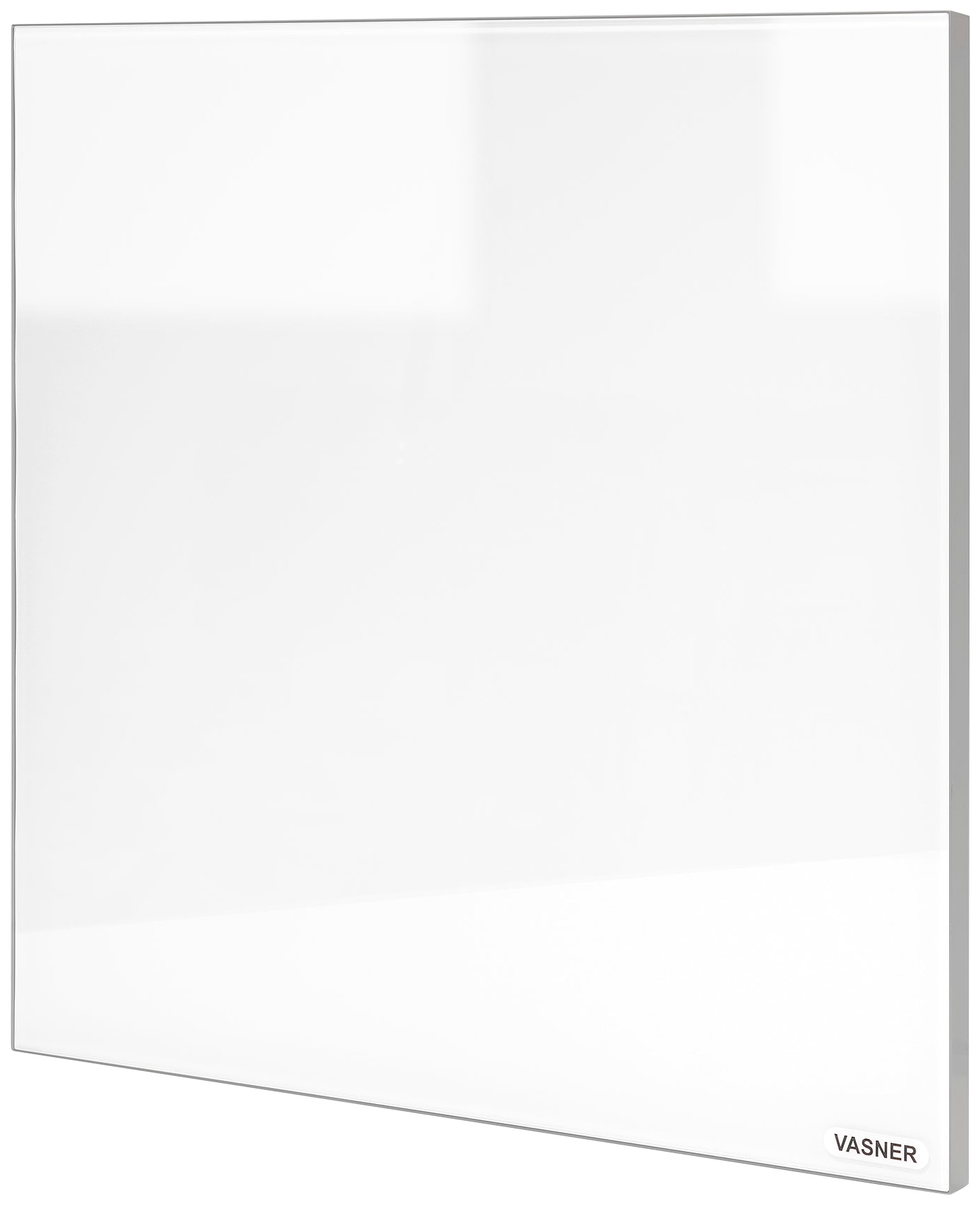 VASNER Infrarotheizung "Glas mit Rahmen grau, 300 W, Citara G", weiß, B/H/T: 60cm x 40cm x 2,5cm, 300 W, unten,rechts, Heizkörper, Infrarot Glasheizung, IP44 Bad geeignet