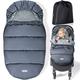 Orzbow Universal Footmuff for Pushchair,Waterproof Cosy Toes for Baby Buggy Pram Stroller with Adjustable Hood,Polar Fleece Liner,Machine Washable and Removable Winter Pushchair Liner (Greu)