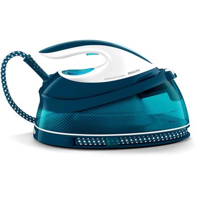 PHILIPS Dampfbügelstation "PerfectCare Compact GC7844/20", blau (blau, weiß), Dampfbügelstationen, 2.400 Watt, OptimalTemp, 400 gr Dampfstoß