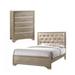 CDecor Home Furnishings Ophelia Metallic Champagne 2-Piece Bedroom Set w/ Chest Upholstered in Brown | 59.75 H x 63.5 W x 83.75 D in | Wayfair