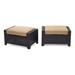 Three Posts™ Northridge Outdoor Ottoman w/ Sunbrella Cushion Wicker/Rattan in Blue/Brown | 17 H x 30 W x 20 D in | Wayfair