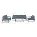 Joss & Main Loli 4 Piece Sofa Loveseat Set - Slate/Pebble - Canvas Charcoal Metal in Gray | Outdoor Furniture | Wayfair