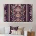 Bungalow Rose Mesmerizing Bohemian Flowers In Shades Of Purple - 3 Piece Floater Frame Graphic Art Set on Canvas Metal in Indigo/Orange | Wayfair