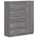 Better Home Products JCF Sofie 5 Drawer Wooden Tall Chest Wardrobe in Gray - Better Home JCF-N-GRY