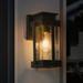 Modern Black Outdoor 1-light Lantern Wall Light Porch Front Door Dimmable Exterior Lights Glass Iron