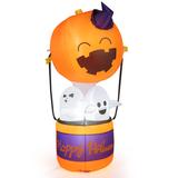 Costway 6ft Halloween Inflatable Pumpkin Hot Air Balloon Ghost Blow up - See Details