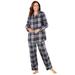 Plus Size Women's Classic Flannel Pajama Set by Dreams & Co. in Black Plaid (Size 2X) Pajamas