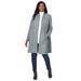 Plus Size Women's Leather Swing Coat by Jessica London in Grey Sky (Size 26) Leather Jacket