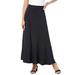 Plus Size Women's Ultrasmooth® Fabric Maxi Skirt by Roaman's in Black Sparkle (Size 14/16) Stretch Jersey Long Length