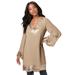 Plus Size Women's Sequin Tunic by Roaman's in Sparkling Champagne (Size 14 W) Long Shirt Blouse