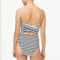 J. Crew Swim | Cross-Back Bandeau One-Piece In Classic Stripe | Color: Blue/White | Size: 6