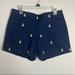 J. Crew Shorts | J Crew Flat Front Chino Shorts-Blue-Embroidered Pineapples-Size 6-Nwt | Color: Blue | Size: 6