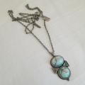 American Eagle Outfitters Jewelry | American Eagle Abalone Silver Howlite Long Necklace | Color: Blue/Silver | Size: Os