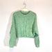 Free People Sweaters | Free People Cropped Chunky Knit Sweater Nwt | Color: Green | Size: Xs