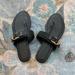 Tory Burch Shoes | Never Worn Tory Burch Black Thong Sandals With Gold Hardware | Color: Black | Size: 7