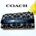 Coach Bags | Coach Sateen Signature Tri-Fold Wallet Euc | Color: Black/Cream | Size: 8 X 4 X 1.5"