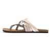 Zehentrenner LASCANA, Damen, Gr. 38, rosa (rosé), Obermaterial: 100% Rindsleder. Decksohle: 100% Rindsleder. Laufsohle: 100% Synthetik, metallic, casual, Schuhe, Sandale, Pantolette aus Leder mit Korkfußbett