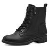 Schnürboots TAMARIS, Damen, Gr. 42, schwarz, Lederimitat, unifarben, klassisch, Schuhe, Blockabsatz, Schnürboots Stiefelette mit Zierreißverschluss, Topseller
