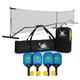 3 in 1 Pickleball Net, 4 Carbon Fiber Paddles and 4 Balls. Complete Regulation Size Portable Pickleball Net Bundle Set for Outdoors or Indoors. With 4 USAPA Approved Carbon Fiber Paddles and 4 Balls