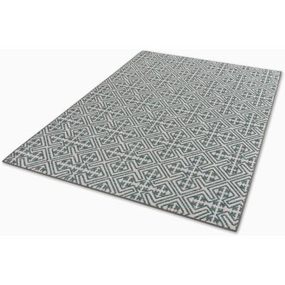 Teppich "Parkland 6351 222", blau (türkis), B:140cm H:5mm L:200cm, Kunstfaser, SCHÖNER WOHNEN-KOLLEKTION, Teppiche, In- und Outdoor geeignet, eleganter Flachflorteppich Image