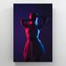 Latitude Run® Dancer Girl Under Blue & Red Lights - 1 Piece Rectangle Graphic Art Print On Wrapped Canvas in Blue/Red | 14 H x 11 W x 2 D in | Wayfair