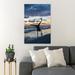 Rosecliff Heights Person Standing Upside Down On Seashore - 1 Piece Rectangle Graphic Art Print On Wrapped Canvas in Black/Blue | Wayfair