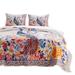 Red Barrel Studio® Tess 3 Piece King Quilt Set, Peacock, Floral Print, Multicolor in Blue/Pink/Yellow | King Quilt + 2 Standard Shams | Wayfair