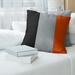 ArtVerse Baltimore Baseball Linen Striped Pillow Cover Linen in Orange/Gray/Black | 18 H x 18 W x 1.5 D in | Wayfair MBS036-SLGPOLC