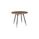 Table à manger 2 personnes ronde en bois et métal - Bois foncé - denise