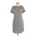 Maurices Casual Dress - Shift: Gray Stripes Dresses - Women's Size Small