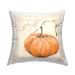 Stupell Fall Is My Favorite Color Orange Pumpkin Design Decorative Printed Throw Pillow by Stephanie Workman Marrott