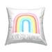 Stupell Never Stop Dreaming Children's Phrase Vibrant Pastel Rainbow Decorative Printed Throw Pillow by Reesa Qualia