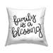 Stupell Family Is Blessing Rustic Minimal Calligraphy Sign Decorative Printed Throw Pillow by Stephanie Dicks