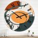 Designart, 'Vintage Geometrical Typography In Vintage Colors I' Mid-Century Modern wall clock