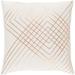 Decorative Rosa White 22-inch Throw Pillow Cover