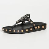 Tory Burch Shoes | Nib Tory Burch Miller Cloud Coin Leather Thong Sandal Black Us 6.5 7 Authentc | Color: Black/Gold | Size: Various