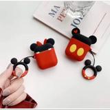 Disney Cell Phones & Accessories | Disney Mickey Mouse Wireless Earbud Case Cover Airpods (Gen 1/2) Red Black | Color: Black/Red | Size: Os