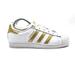 Adidas Shoes | Adidas Shoes Women Size 7.5 Superstar Sneakers White Gold Stripes B39398 | Color: White | Size: 7.5