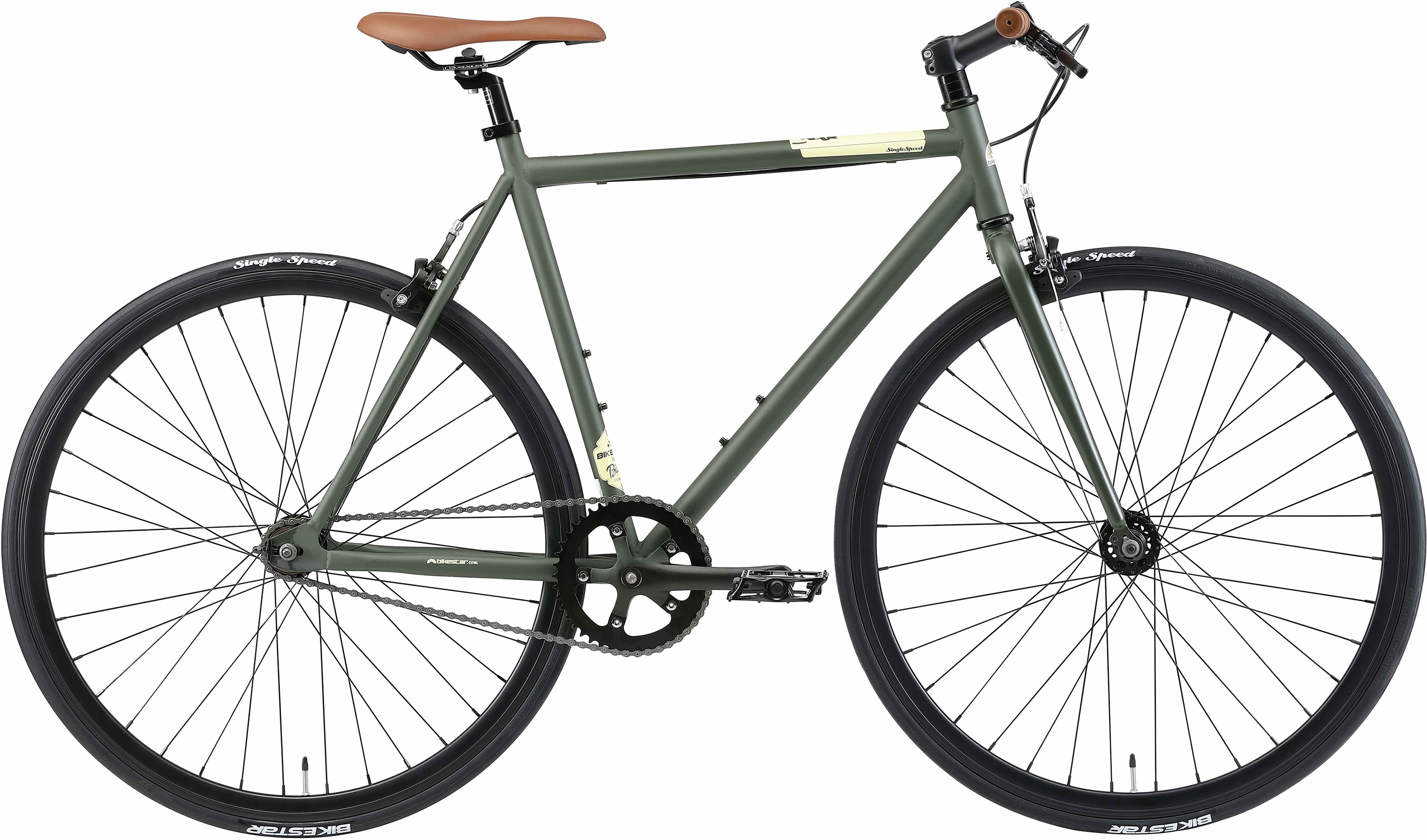 Singlespeed BIKESTAR Gr. 53, grün, Fahrräder, 53cm, 28 Zoll (71,12cm), für Damen und Herren