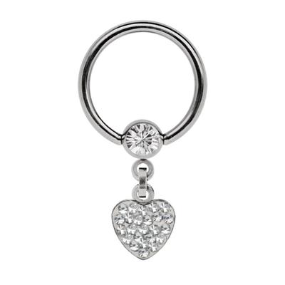 Intimpiercing ADELIA´S "Piercing Intimpiercing ", Damen, transparent (klar), Chirurgiestahl, modisch, Piercings, Ring BCR Stahl mit 5 mm Strasskugel