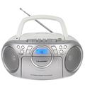 Blaupunkt BB16 Boombox Tragbarer CD-Player mit Kassettenplayer Radio AUX (Weiß)