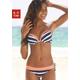 Push-Up-Bikini-Top KANGAROOS "Anita", Damen, Gr. 40, Cup B, blau (marine, weiß), Microfaser, Polyamid, gestreift, kontrastfarbene Details, Bikini-Oberteile, im sportlichen Blockstreifendesign