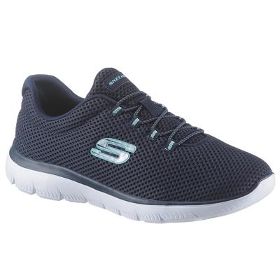 Slip-On Sneaker SKECHERS "Summits", Damen, Gr. 35, blau (navy), Textil, Synthetik, sportlich, Schuhe, Slipper, Freizeits