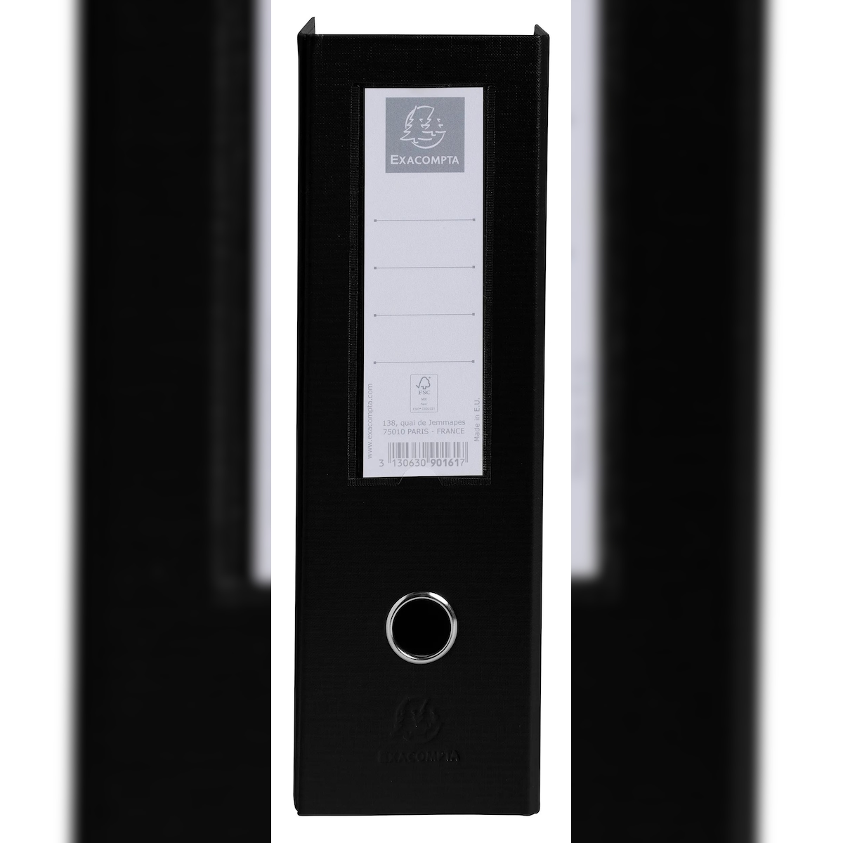Exacompta 90161E 10x Stehsammler aus festem PP 2mm, Rücken 100mm mit aufgeklebtem Etikettenhalter und Griffloch, 23x31cm - Schwarz Image