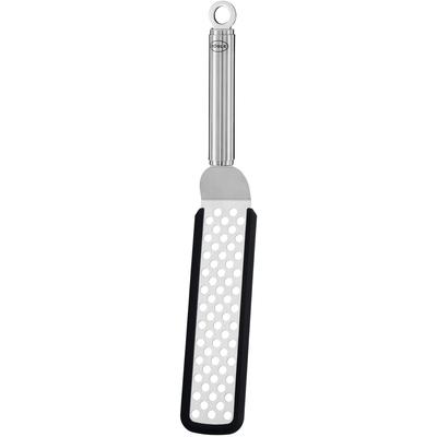 Pfannenwender RÖSLE, silber (edelstahlfarben), B:5cm H:6cm, Edelstahl 18/10, Silikon, Küchenpaletten, flexibler Wender mit Silikonrand und Rundgriff, spülmaschinengeeignet