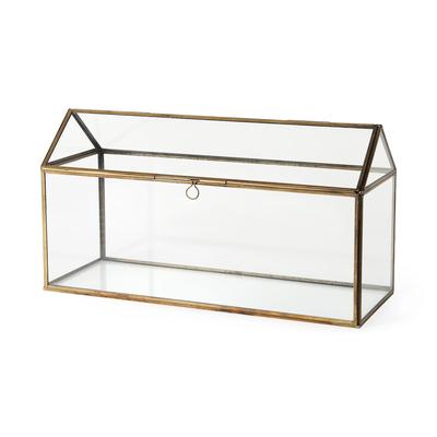 Hutt 16L x 6W x 9H Gold Glass Terrarium Box - 16.1L x 5.9W x 9.1H