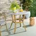 SAFAVIEH Outdoor Living Sidford Grey/White Rattan Bistro Table - 31.5" W x 31.5" D x 30" H