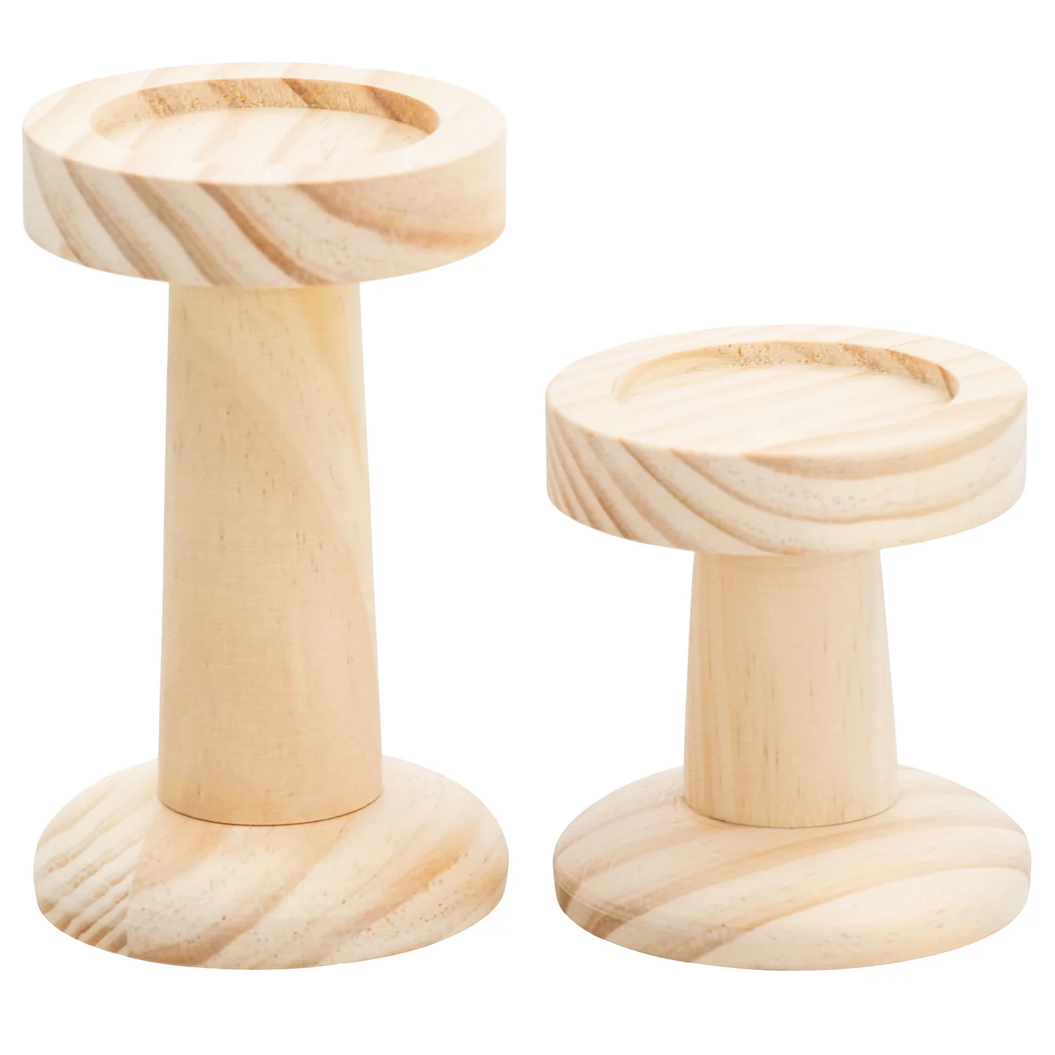 Bougeoirs en bois, 2 pièces