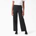 Dickies Women's Relaxed Fit Wide Leg Pants - Rinsed Black Size 36 (FP517)