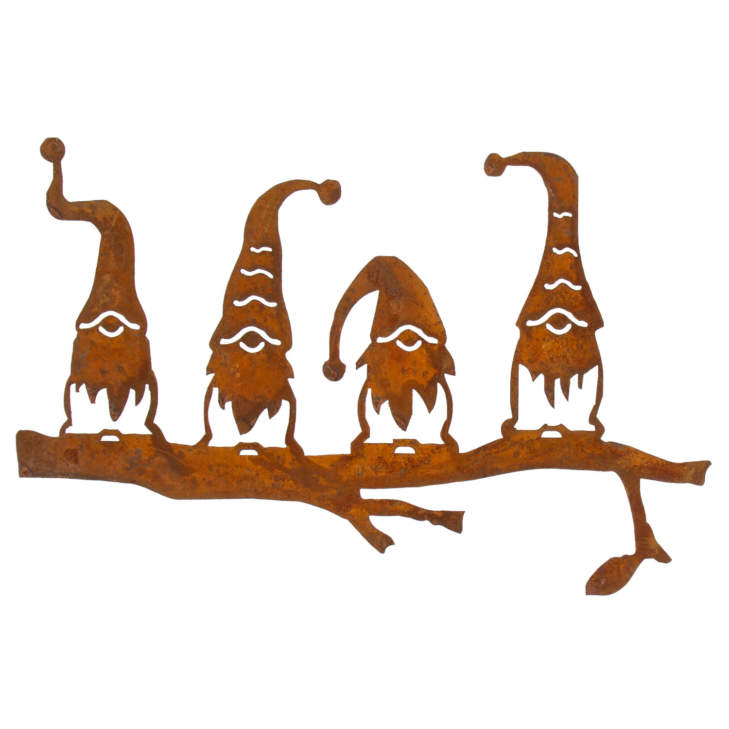 Lutins en métal aspect rouille, 30 cm